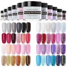 nicole diary new color dipping nail powder diy nude black silver red purple series dip nail powder nail beauty shimmer nail art powder 63 colors