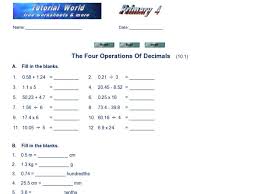 This worksheet provides a mixture of questions on decimals involving order of operations i.e answers for the worksheet on decimal word problems are given below to check the exact answer of. The Four Operations Of Decimals Worksheet 2 Worksheet For 4th 5th Grade Lesson Planet