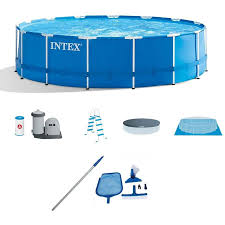 Intex 15 Ft X 15 Ft X 48 In Round Above Ground Pool Lowes Com In 2020 In Ground Pools Intex Above Ground Pool