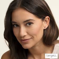 Pendientes con piedra negra geométricos modernos