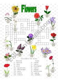 Small tree with purple flowers crossword. Crosswords Flowers Esl Worksheet By Anna P