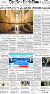 This page is maintained for the online books page. The New York Times In Print For Monday March 16 2020 The New York Times