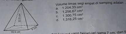 Maybe you would like to learn more about one of these? Volume Limas Segi Empat Disamping Adalah Brainly Co Id