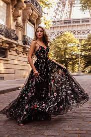 Wedding Guest Dresses For The Most Exquisite And Versatile Tastes Floral Evening Dresses Boho Prom Dress Black Prom Dresses