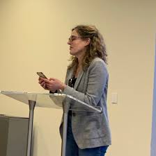 On the last day of classes, CAS Writing Program faculty gathered for an  end-of-semester reading. Hosted by Marisa Milanese (photo 1), readings  included poetry by Jessica Bozek (photo 2), a novel excerpt