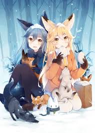 Foxes In The Snow Kemono Friends Anime Sisters Friend Anime Anime Wolf Girl