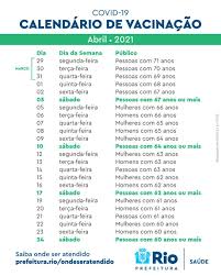 A previsão é imunizar todos os cariocas acima de 18 anos até outubro, se não houver atraso na entrega das doses. Prefeitura Do Rio Divulga Novo Calendario De Vacinacao Para Abril Noticias R7 Rio De Janeiro