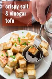 This Crispy Salt Vinegar Tofu Is Perfect As A Salad Topper Sandwich Stuffer Or A Snack You Eat With Your Hands A D Recipes Tofu Recipes Vegan Beef Recipes