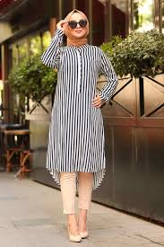 Women S Striped Navy Blue Modest Tunic Muslimah Fashion Outfits Fashion Modest Fashion Hijab