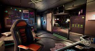 Cyberpunk Studio Apartment Khaalied Majiet On Artstation At Https Www Artstation Com Artwork Vayg4 Cyberpunk Apartment Futuristic Interior Cyberpunk House