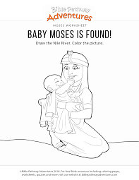 Baby Moses Coloring Page Baby Moses Coloring Pages Printable Bible Activities