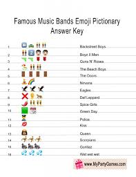 Many were content with the life they lived and items they had, while others were attempting to construct boats to. Free Printable Famous Music Bands Emoji Pictionary Quiz Emoji Quiz Guess The Emoji Fun Quiz Questions