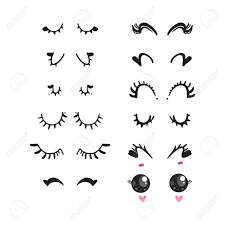 Check spelling or type a new query. Eyelashes Vector Illustration Set Different Pretty Cute Cartoon False Girly Or Unicorn Lashes On Closed Smiling Or Sleeping And Open Eyes With Stars Reflection Isolated On White Background Royalty Free Cliparts