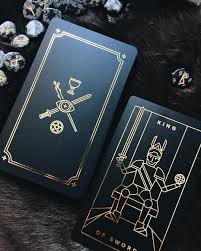 Black And Gold Card Deck A Black And Gold Foil Tarot Deck Printed On Black Plastic And Independently Published Comes With Companion Ta Tarot Card Decks Unique Tarot Decks Tarot Decks