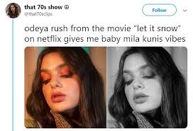 November 12, 2019 by stacey nguyen. Fans Think Actress Odeya Rush Looks Like A Baby Mila Kunis Daily Mail Online