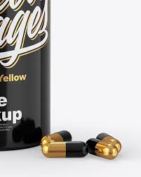 Download Glossy Plastic Bottle Pills Mockup In Bottle Mockups On Yellow Images Object Mockups