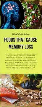 Foods That Cause Memory Loss Memory Loss Healthy Brain Function Health And Nutrition