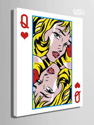 Queen Of Hearts Pop Art Canvas Wall Art Canvas Prints Wall Art Painting