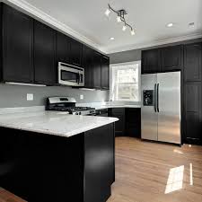 You can paint the cabinets for a solid look or use stain so the wood grain shows through. Nuvo 2 Qt Black Deco Cabinet Paint Kit Fg Nu Black Kit The Home Depot