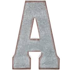 Vintage farmhouse living room decor. Galvanized Metal Letter Wall Decor A Hobby Lobby 138537