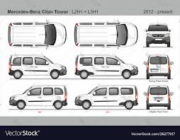 Mercedes Citan Tourer Van L2h1 L3h1 2012 Present Vector Image On Vectorstock Mercedes Car Wrap Cargo