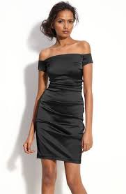 Betsy Adam Off Shoulder Stretch Satin Sheath Dress Available At Nordstrom Velvet Shift Dress Little Black Dress Short Cocktail Dress