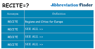 Recite Definition