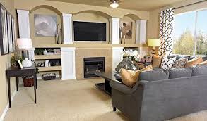 Built In Media Niches Add An Architectural Element To This Bonney Lake Wa Living Room New Homes Home Decor Home