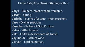 Indian baby boy names starting with v. Indian Hindu Baby Boy Names V Youtube