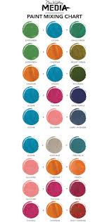 New Dina Wakley Media Paint Color Mixing Chart Color Mixing Chart Mixing Paint Colors Color Mixing
