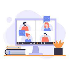 Video Conference Meeting Work From Home Vector Colorful Backgrounds Cartoon Styles Film Background