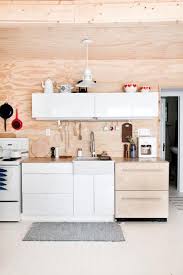 Above We Used Ikea Kitchen Cabinets Which We Assembled Ourselves Juli Says The Kitchen Wall And Ceiling Are Kitchen Interior Home Kitchens Kitchen Design