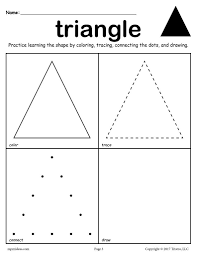 12 Shapes Worksheets Color Trace Connect Draw Shape Worksheets For Preschool Triangle Worksheet Shapes Worksheets