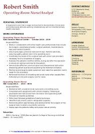 Operating Room Nurse Resume Samples Qwikresume