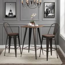 Choose whether you would like chairs, stools, or benches around your table. 3 Piece Counter Height Dining Set Industrial Wooden Pub Table And Chairs Dining Set Kitchen Dining Table Set With 2 Bar Stools Small Square Bar Dining Set For Dining Room Living Room