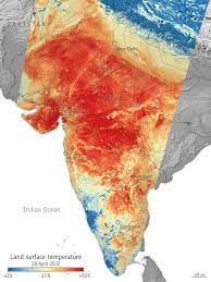 Current Surface Temperature Map Esa - Heatwave Across India
