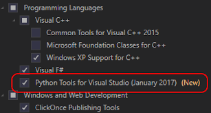 Install Python Support Visual Studio Microsoft Docs