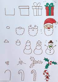 Pere noel en dessin facile. Apprendre A Dessiner Noel Fiches Etapes Dessin A Imprimer Allo Maman Dodo
