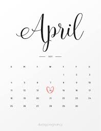 April 2021 calendar in ms word format. Due Date April 14 2021 During Pregnancy