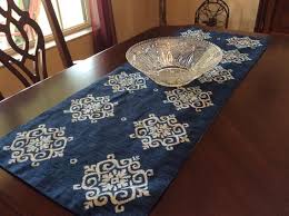 Blue Denim Ikat Table Runner 40 Table Runner Denim Etsy Denim Table Decor Lace Table Runners Denim Table Runner