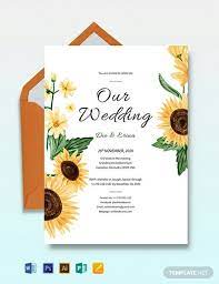 Sunflower Wedding Invitation Template Free Pdf Word Psd Apple Pages Google Docs Illustrator Publisher Outlook Sunflower Wedding Invitation Template Wedding Invitation Templates Free Wedding Invitation Templates