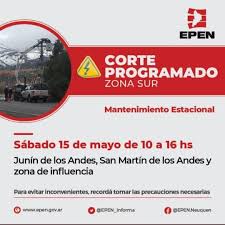 Corte programado de luz para mañana jueves. Corte De Luz Programado Para Este Sabado Sera De 10 A 16 Horas En Toda La Ciudad San Martin De Los Andes Informa