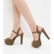 New Look Wide Fit Khaki Suedette Platform Block Heels 35 Liked On Polyvore Featuring Shoes Pumps Khaki Hi Heels Platform Heels Platform High Heel Shoes