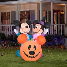 6 Airblown Inflatables Disney Mickey Mouse And Minnie Mouse With Pumpkin Scene Halloween Decora Mickey Halloween Mickey Halloween Party Mickey Mouse Halloween