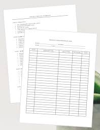 Minimalist Vehicle Maintenance Log Downloadable Vehicle Etsy Vehicle Maintenance Log Service Schedule Car Maintenance