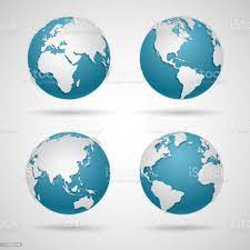 Vetores De Icone Do Globo Ajustadovetor Redondo Do Mapa De Mundo Liso E Mais Imagens De America Central Istock