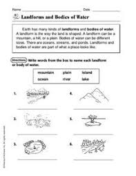 A landform is a natural feature of the earth's surface, and they are great for students to learn about during the elementary years. Landforms And Bodies Of Water Lesson Plans Worksheets