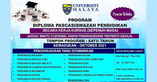 Hebahan penawaran program diploma pendidikan (lepasan ijazah) (dpli) dan program ijazah sarjana muda pendidikan (pendidikan islam) (ismppi) kemasukan september 2020 di universiti sultan zainal abidin (unisza). Tawaran Program Diploma Pendidikan Um Kemasukan Oktober 2021 Kini Dibuka Pascasiswazah Edu Bestari
