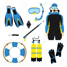 Diving unlimited international, incorporated (dui) is a diving equipment manufacturing company dui equipment is sold through 450 professional dive retailers throughout north america and. Snorkeling And Scuba Diving Set Of Elements Scuba Diving Gear Royalty Free Cliparts Vectors And Stock Illustration Image 94016161