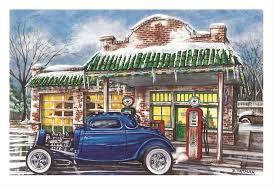 31 Days Of Christmas At The Garage Counting Down 15 Days To Go Car Cartoon Automotive Art Hot Rod Christmas Cards